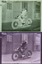 Seltenes Foto Glasnegativ - Motorrad: STOCK Kardan 500 (Varan ?) - um 1930/31