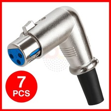 7 Pack 90 Degree XLR 3 Pin Female Connector Right Angle Microphone Cable Jack