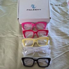 PALESHY 5-Pack 1950s Cat Eye Costume Glasses Frames, Multicolor, One Size