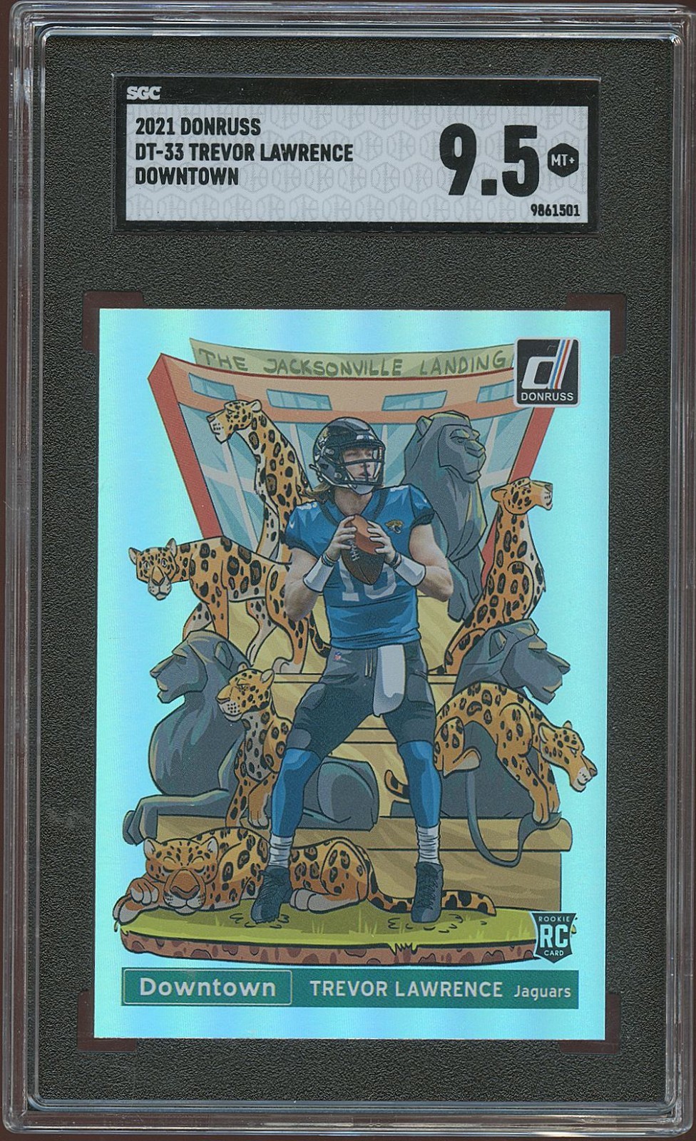 Trevor Lawrence 2021 Donruss Downtown Rookie RC CASE HIT Jaguars SGC 9.5