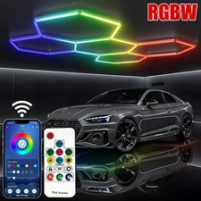 Remote Hexagon LED Lights RGB Dimmable Hexagon Garage Lights Colourful for Bar