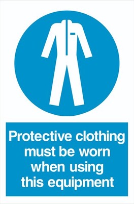 PSA Pflichtschild - Schutzkleidung bei Verwendung von Ausrüstung - 1,2 mm Hart-PVC