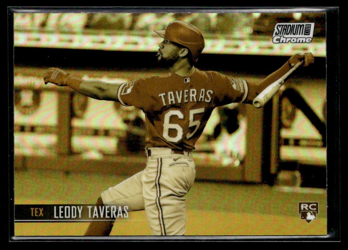2021 Stadium Club Chrome Gold Minted Leody Taveras RC Texas Rangers #290