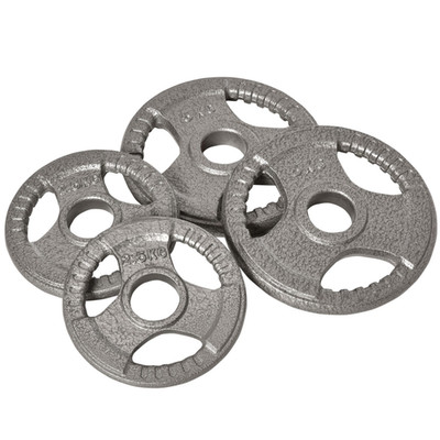 Olympia Hantelscheiben Set Stahl silber 2×5kg+2×2,5kg 15kg 5,4cm Loch emailliert