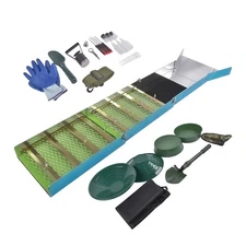 Hand Powered Gold Panning Kit With Sluice Box 50"  Silver Gold Panning Kit