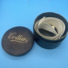 Vtg Collar Leather Box w/ 3 Detachable Collars For Men's Shirts Antique READ