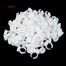 100pcs Pigment Rings Tattoo Ink Cup, Makeup Ring Glue Holder Microblading
