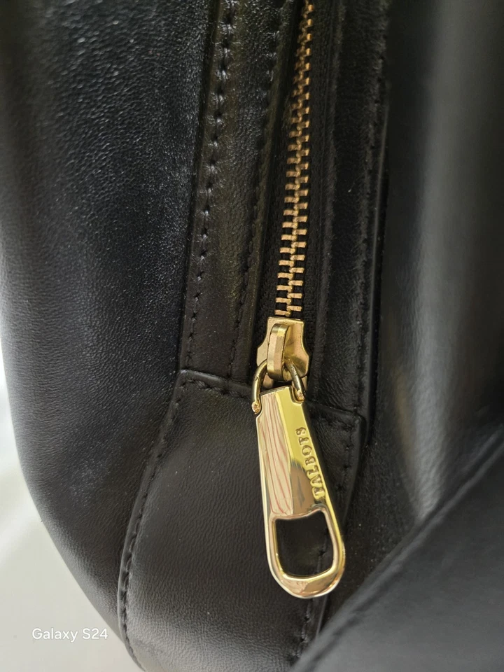 TALBOTS Classic Black Quilted Nappa Leather Two Way Tote Bag - Image 4 of 4