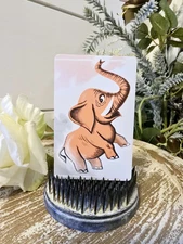 Vintage Elephant Playing Card, Midcentury Card Swap Card, Trade Card, Animal
