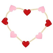 Valentine's Garlands Decorations, 2 Pack Felt Heart Mixed Color Heart