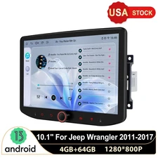 10.1 Touchscreen Radio For 11-17 Jeep Wrangler JK W/ Split Screen/Volume Knob/FM
