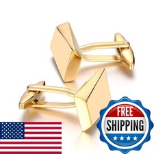 MERIT OCEAN Gold Classic Cufflinks Men Stainless Steel Wedding Business Gifts