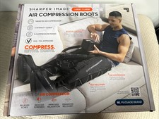 SHARPER IMAGE AIR COMPRESSION BOOTS LARGE/ X-LARGE SIZE Inseam 29"-34 BLACK