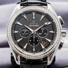Omega Seamaster Aqua Terra 44mm Diamonds Gray Dial eBay Live 231.13.44.50.06.001