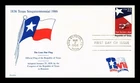 REPUBLIC OF TEXAS 150TH ANNIVERSARY FDC SCOTT 2204 LONE STAR FLAG US COVER