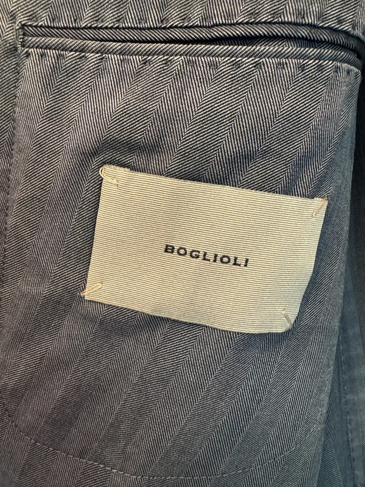 Boglioli, Abrigo Deportivo Chaqueta K No Estructurada 3 Rollos 2 Estructura para Hombre, Azul, 56R Foto 3 de 3