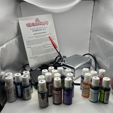 U.S. Cake Supply Cake Decorating Airbrush Kit Compressor 21 Expired Sealed Color