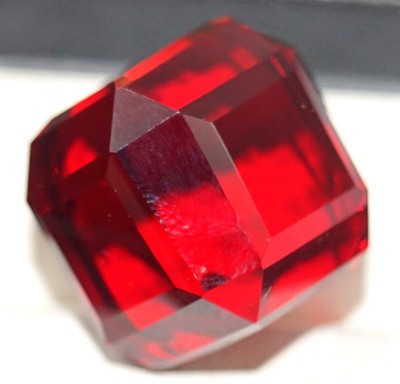 130 Ct+ Natural Red Topaz Cube Cut Certified Loose Gemstone