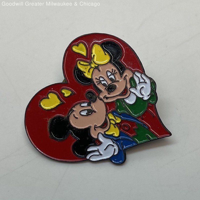 Disney Gunmetal Mickey & Minnie Mouse Pin 4.9g