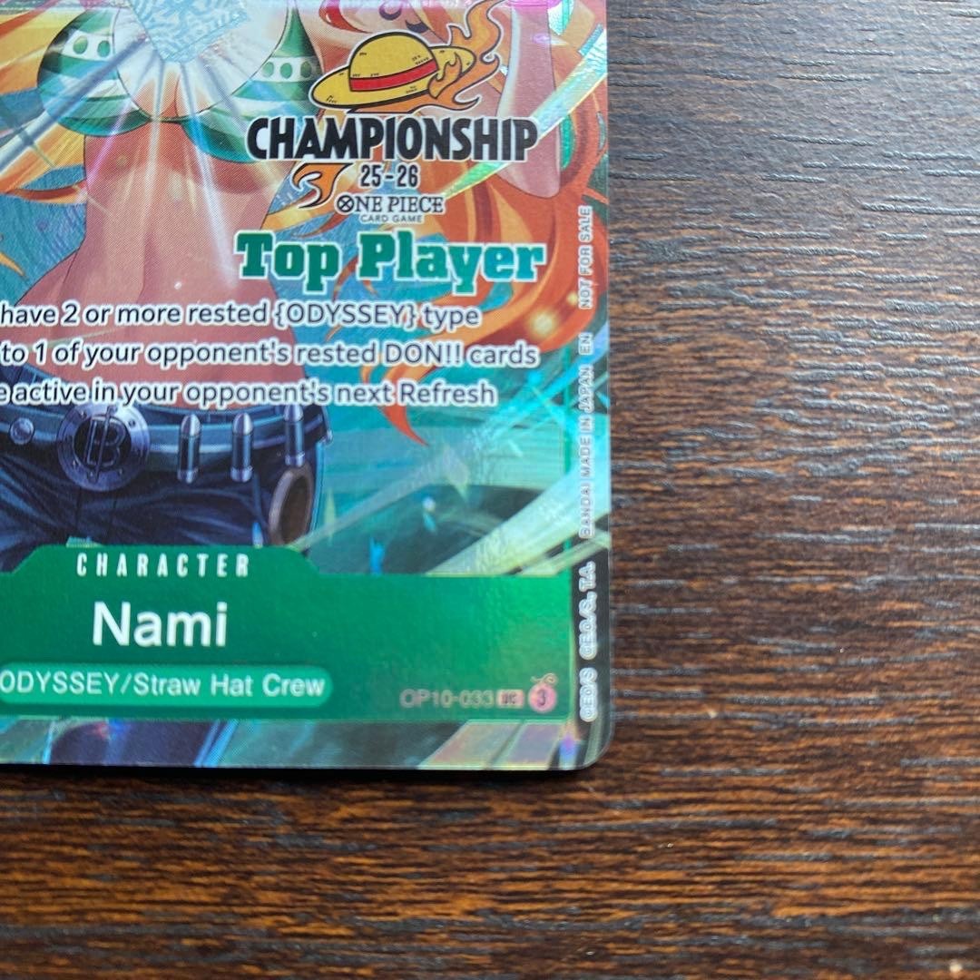 One Piece Card 2025 Nami Championship 25-26 Top Player Promo OP10