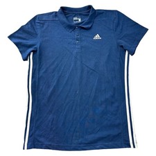 Adidas Polo Shirt Sport Essentials Climalite Golf Short Sleeve Blue Mens Large