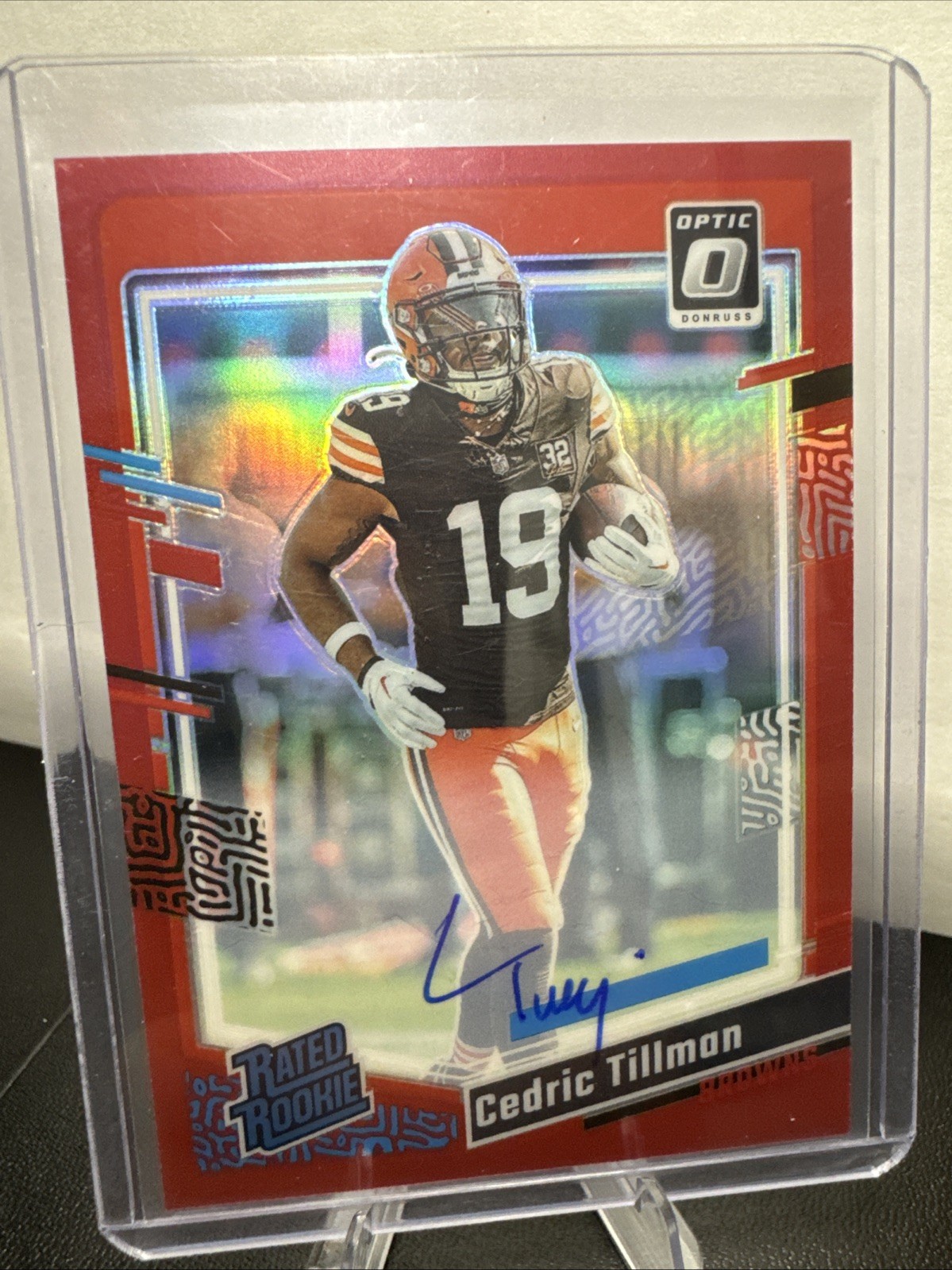 2023 Optic Donruss Cedric Tillman Rated Rookie Red Auto 45/75 Browns