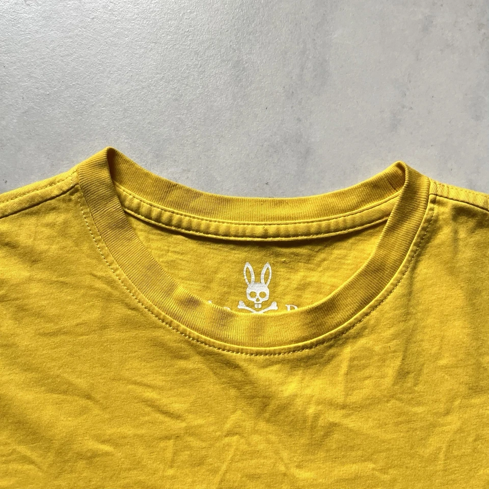 Camisa Psycho Bunny Extra Grande 18-20 Amarillo Azul Para Hombre Algodón Pima Hecha en Perú Foto 2 de 4