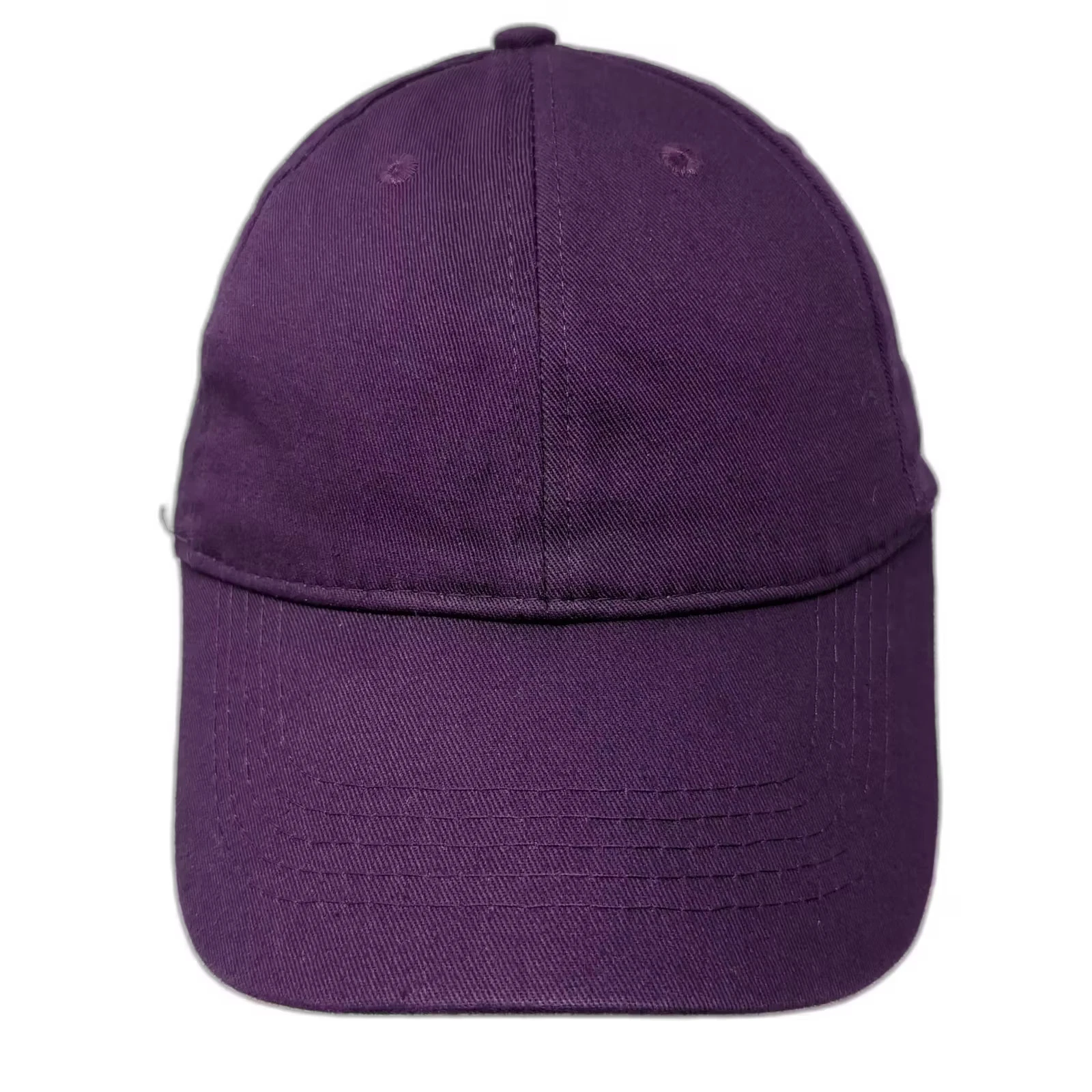 Purple Baseball Cap Hat OS Adjustable Strapback Plain Solid Cotton 6 Panel Blank