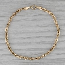 Rope Chain Bracelet 14k Yellow Gold 6.75