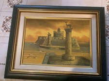 Obraz,Rodos,Ροδος,Zwyciężony,Grecja,Złote ramki.