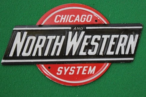 Vintage 1950’s Post Cereal Premium Chicago Northwestern CNW Railroad Tin Sign