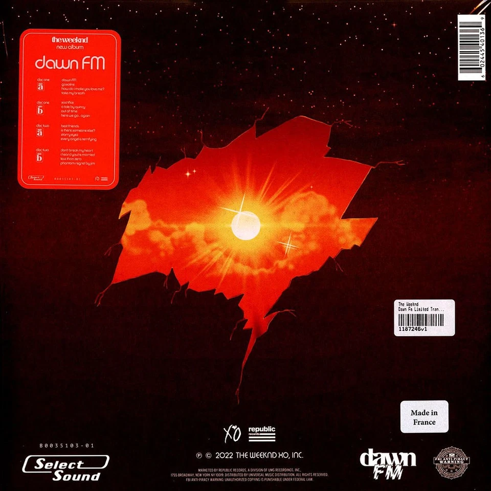 The Weeknd - Dawn FM Limited Translucent Silver Vinyl Edition (2022 - Original) - Bild 2 von 2