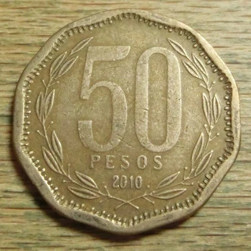 Chile 50 Pesos 2010 Bernardo O’Higgins Date Variant 1