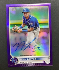 2022 Topps Chrome - Nicky Lopez #CVA-NL Kansas City Royals - Purple /250 AUTO