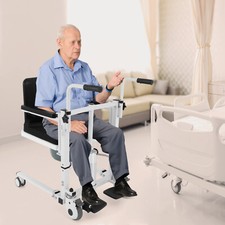 Hydraulischer Transferstuhl mit Höhenverstellung & Toiletteneinsatz bis 150kg