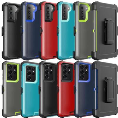 For Samsung Galaxy S22 S22+Ultra 5G Defender Hard Case Clip Fits otterbox Clip