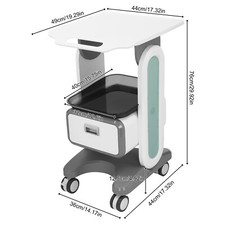 Practical Medical Cart Storage Cart Max Load60kg With 2 Trays 1 Drawers 4 Wheels