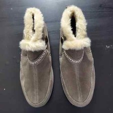 Easy Spirit Gray Suede Booties 6.5 w/Faux Fur, Button Closure
