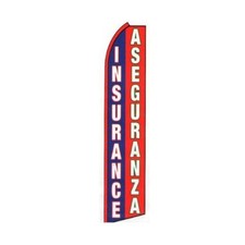 Insurance Aseguranza Swooper Flutter Feather Flag  3ft W x 11.5ft Tall