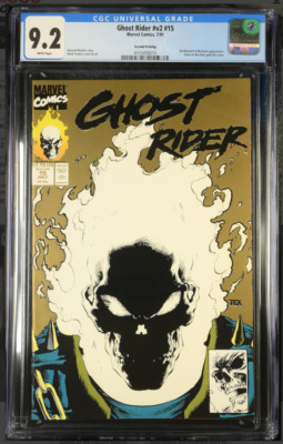     Ghost Rider 15 CGC 9.2 Marvel Comic 1991 2nd print Glow in the Dark   