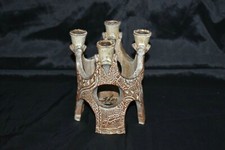 NICE Vintage Art Studio Pottery Ceramic Candle Holders Signed "SHARI "