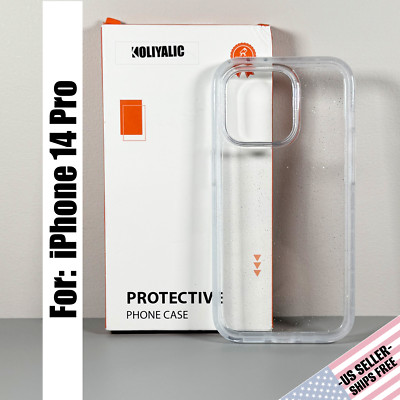 Case for iPhone 14 Pro - Clear with Glitter Shimmer | Smooth Semi-Shine Finish