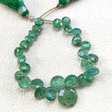 Natural Green Kyanite Gemstone 5 to 11mm Size Faceted Coin Shape Beads 5" Strand