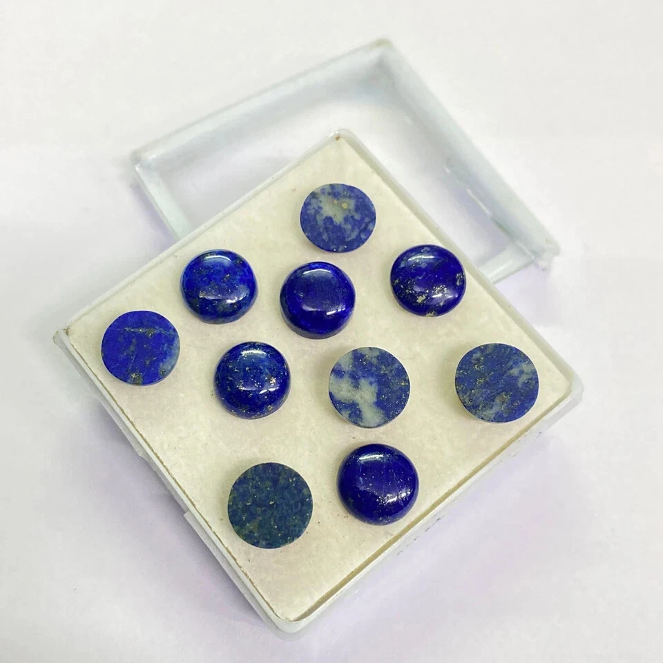 AAA+ Natural Lapis Lazuli Cabochon Round Shape Loose Gemstone - Image 4 of 4
