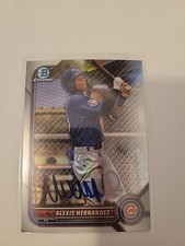 Alexis Hernandez Signed 2021 Bowman Draft Refractor Baseball Card Chicago Cubs 