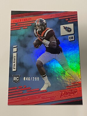 2021 Prestige Football Premium Xtra Points Red #/299 - Caleb Farley RC - Titans