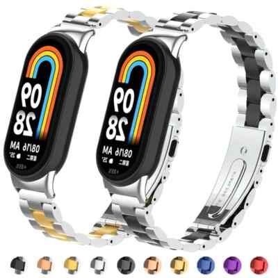 Stainless Steel Metal Bracelet Strap For Xiaomi Mi Band 8 9 10 NFC Replacement
