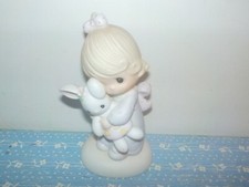 Precious Moments Vintage 1978 "Jesus Loves Me" Little Girl Doll Holding Bunny