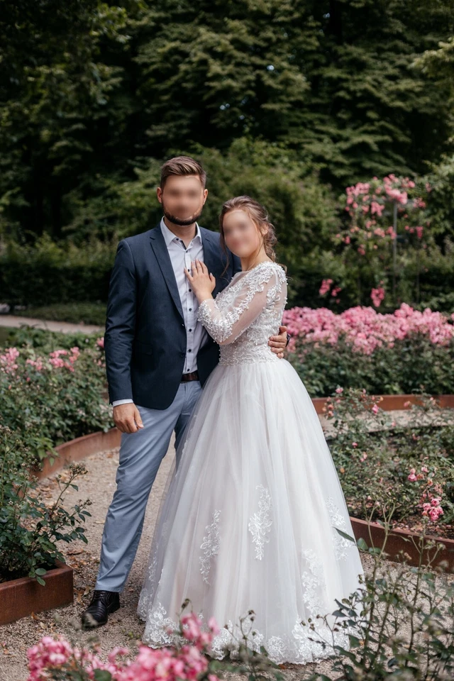 Brautkleid Hochzeitskleid, privat geschneidert, sehr elegant, Farbe Champagner - Bild 2 von 4