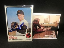 Steve Stone San Francisco Giants Autographed Signed 1973 Topps Card .
